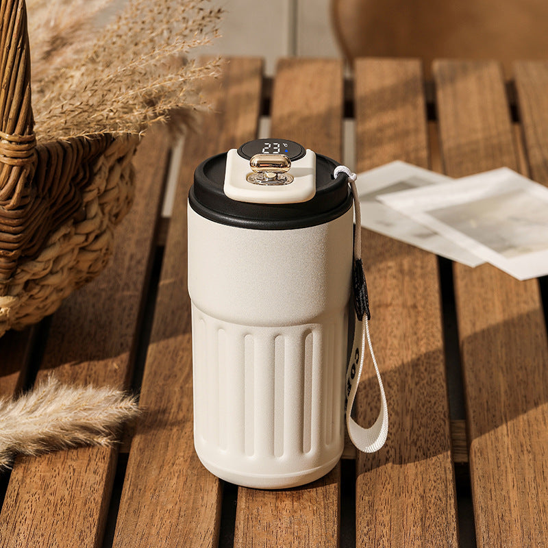 Smart Digital Thermal Bottle - 450ml Stainless Steel Insulated Coffee Mug