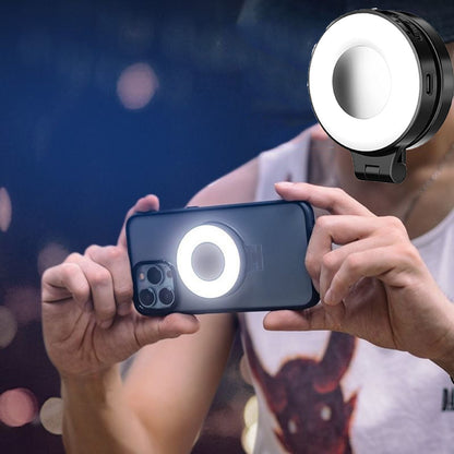 3-In-1 Beauty Selfie Light for Phones, 360Â° Foldable Phone Ring Light with Mirror, Portable Rechargeable LED Lights, Adjusted 3 Lights Modes, for Makeup Selfies
