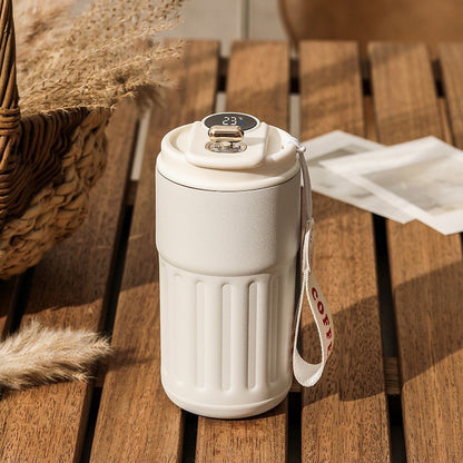 Smart Digital Thermal Bottle - 450ml Stainless Steel Insulated Coffee Mug
