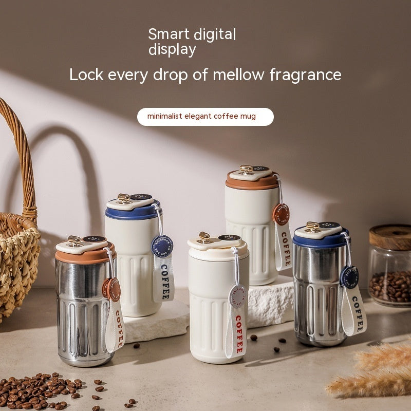 Smart Digital Thermal Bottle - 450ml Stainless Steel Insulated Coffee Mug