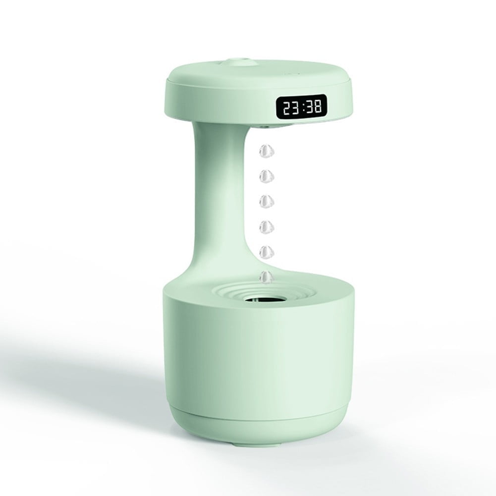 Anti Gravity Humidifier with LED Clock Display, Ultrasonic Water Drip Humidifier, Cool Mist Aromatherapy Diffuser, Floating Water Droplet Humidifier, Rain Cloud Diffuser, Levitating Water Drop