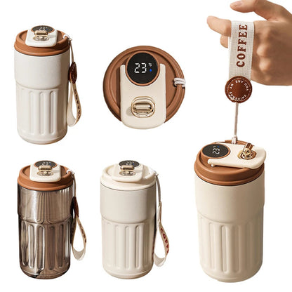 Smart Digital Thermal Bottle - 450ml Stainless Steel Insulated Coffee Mug