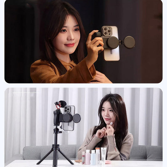 3-In-1 Beauty Selfie Light for Phones, 360Â° Foldable Phone Ring Light with Mirror, Portable Rechargeable LED Lights, Adjusted 3 Lights Modes, for Makeup Selfies