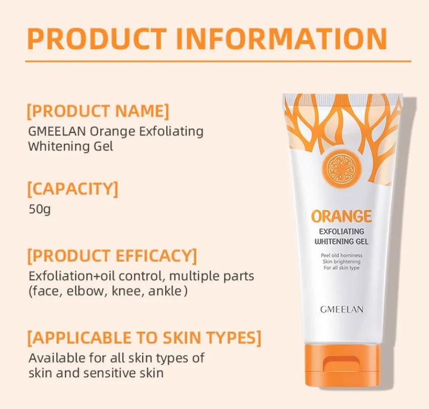 Orange Exfoliating Gel - Brightening Face Scrub 50g