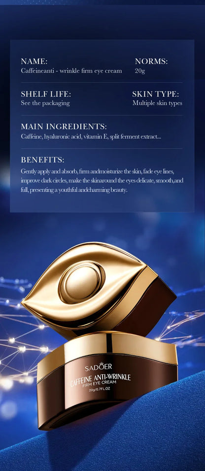 SADOER Caffeine Eye Cream - Anti Dark Circles & Eye Bags | Firming Treatment