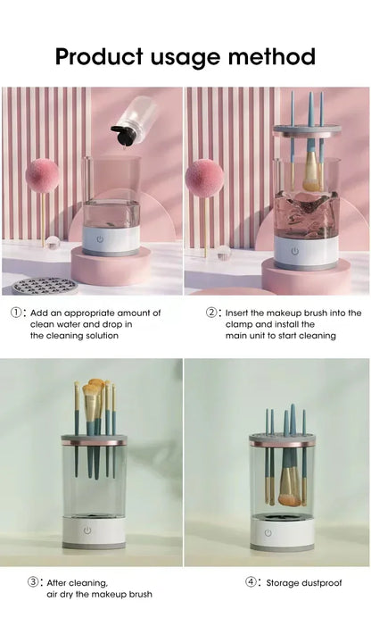 3-in-1 Electric Makeup Brush Cleaner - USB Portable