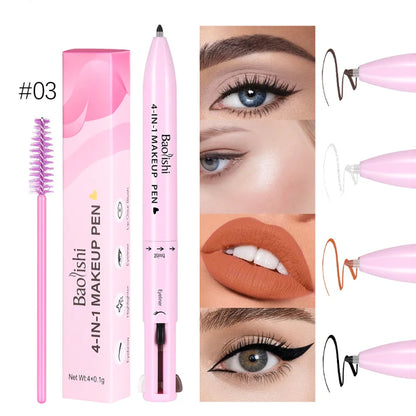 4-in-1 Makeup Pen - Eyeliner, Lip Liner, Eyebrow & Highlighter