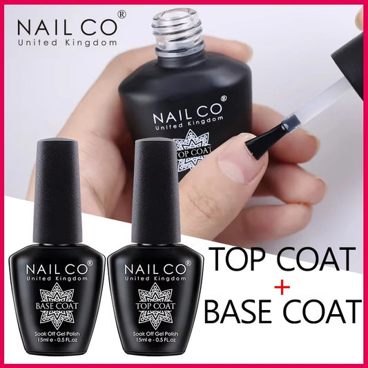 NAILCO UV Gel Nail Polish - Top & Base Coat Set | Soak Off