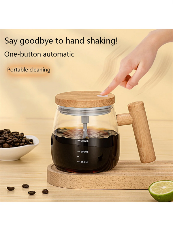 Self Stirring Coffee Mug with Lid,400Ml Electric Mixing Cup Self Stirring Coffee Mug Glass Mixing Coffee Mug Rotating Home Offic