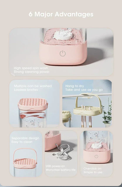 3-in-1 Electric Makeup Brush Cleaner - USB Portable
