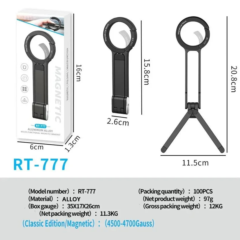 Magnetic Phone Tripod with Carabiner Mount