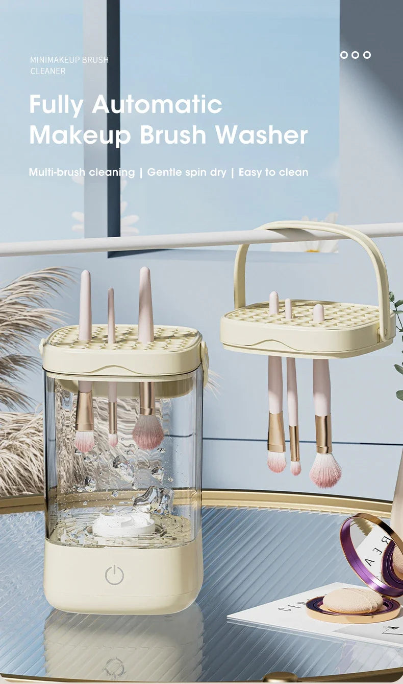 3-in-1 Electric Makeup Brush Cleaner - USB Portable
