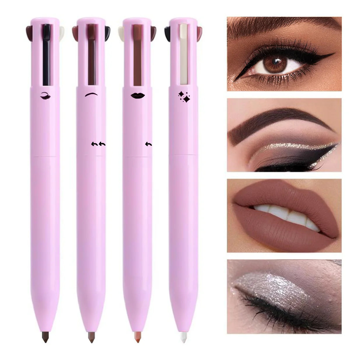 4-in-1 Makeup Pen - Eyeliner, Lip Liner, Eyebrow & Highlighter