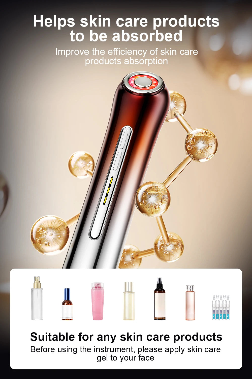 RF Microcurrent Facial Device - Anti-Aging Skin Rejuvenation