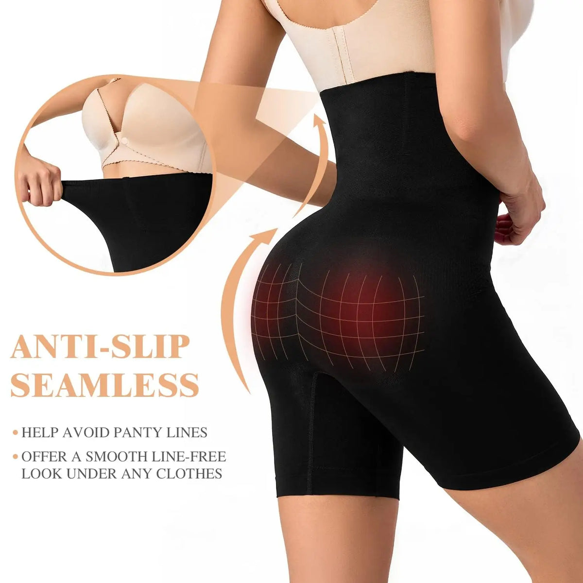 High Waist Shapewear Shorts - Tummy Control & Butt Lift | Body Shaper