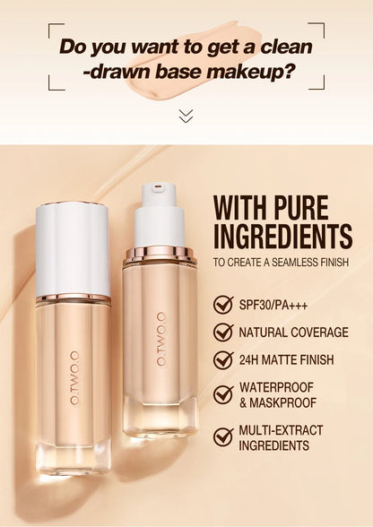 O.TWO.O Liquid Foundation SPF30 - Waterproof 30ml