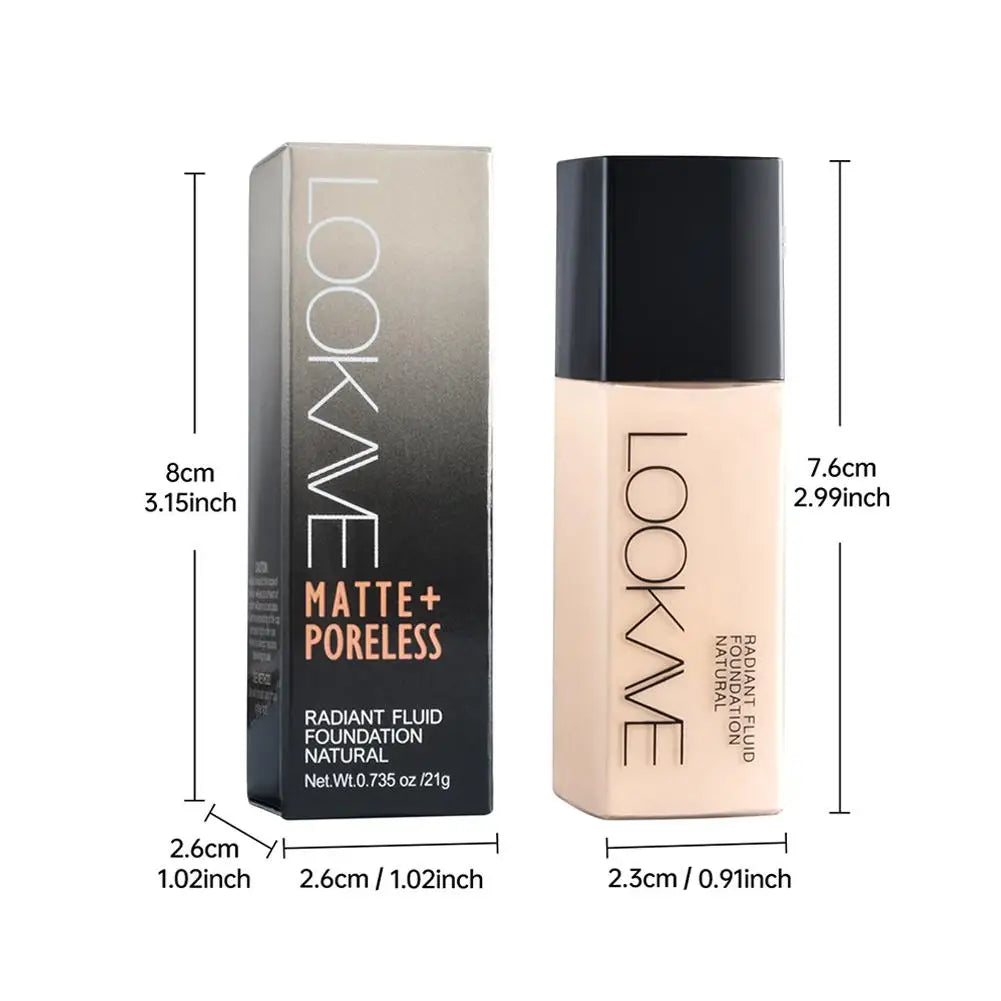 LOOKAVE Matte Liquid Foundation - Full Coverage