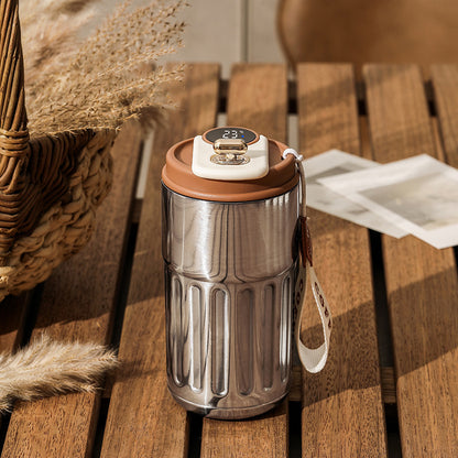 Smart Digital Thermal Bottle - 450ml Stainless Steel Insulated Coffee Mug