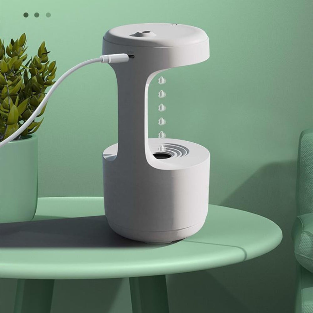Anti Gravity Humidifier with LED Clock Display, Ultrasonic Water Drip Humidifier, Cool Mist Aromatherapy Diffuser, Floating Water Droplet Humidifier, Rain Cloud Diffuser, Levitating Water Drop